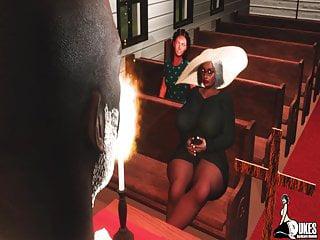 Fettarschige Oma erwischt nach dem Fick mit einem schwarzen